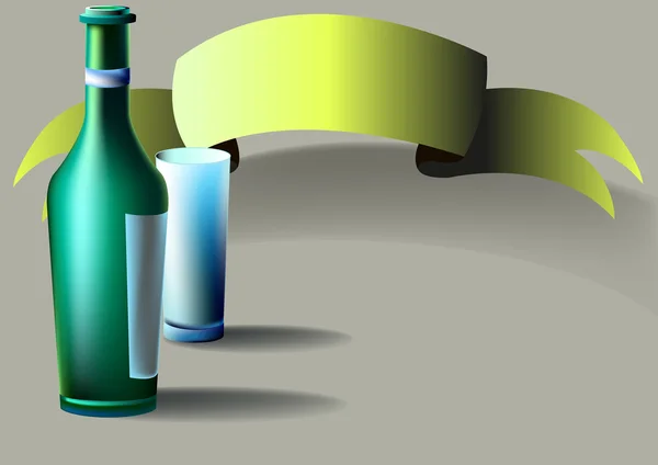 Bottle, glass, tape — Stock Vector