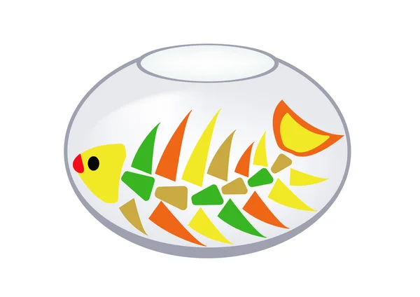 Skeleton of a fish in an aquarium