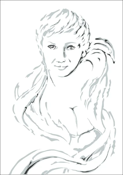 Visage de femme — Image vectorielle