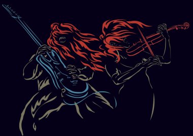Rock, kemancı ve gitarist