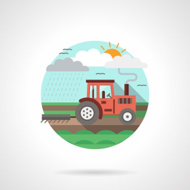 Tractor detailed flat color vector icon