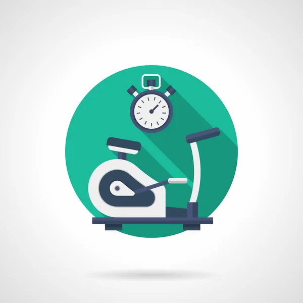 Exercise bike detailed flat color vector icon — Stock vektor