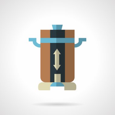 Coffee mill flat color design vector icon