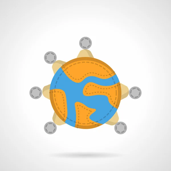 Global connection flat color vector icon — 图库矢量图片