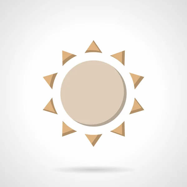 Beige flat color sun vector icon — Stock vektor