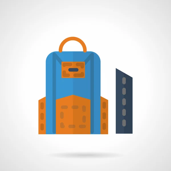 School bag and pencil box flat color vector icon — Stok Vektör