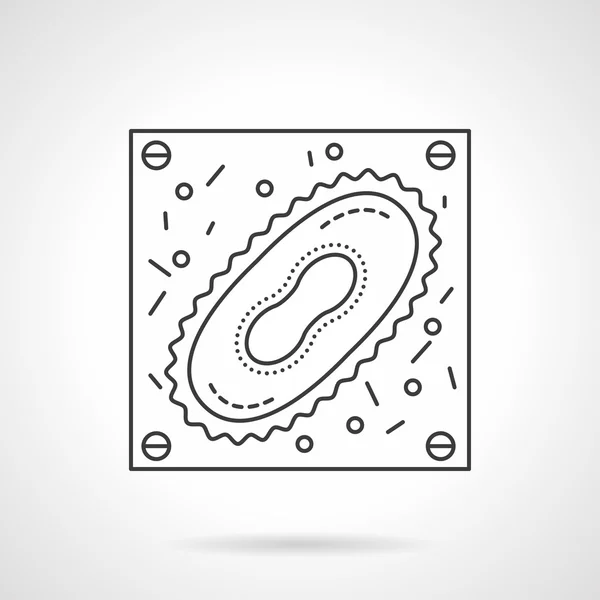 Microorganism flat line design vector icon — Stock Vector