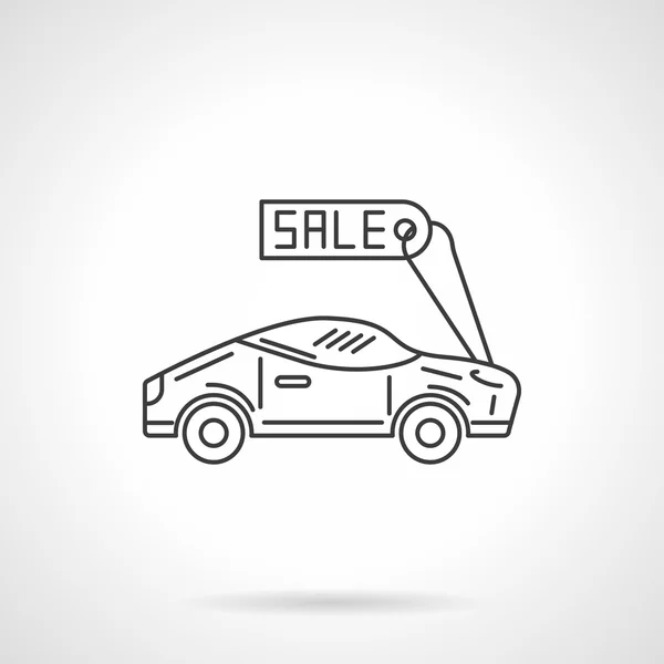 Sale sport car flat line design vector icon — Stock vektor