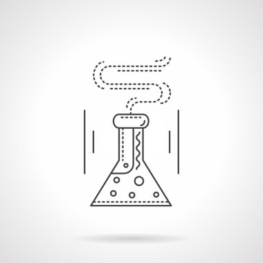 Laboratory flask flat line vector icon
