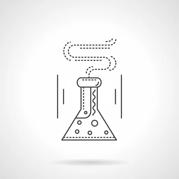 Laboratory flask flat line vector icon — Stock vektor