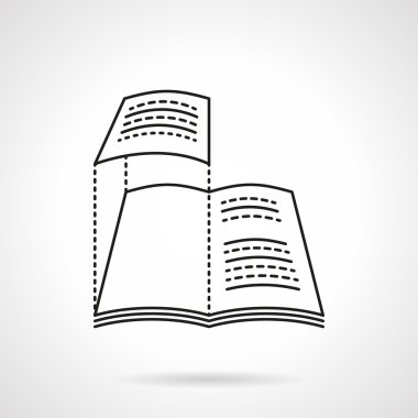 Dergi düz çizgi vektör simgesinin düzeni