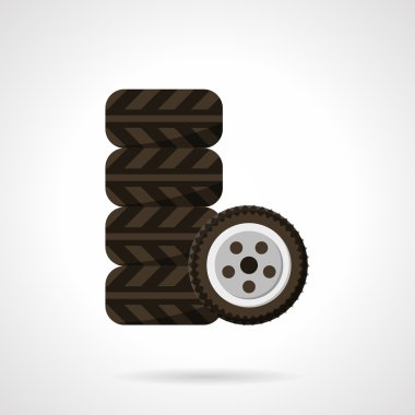 Car service flat color design vector icon