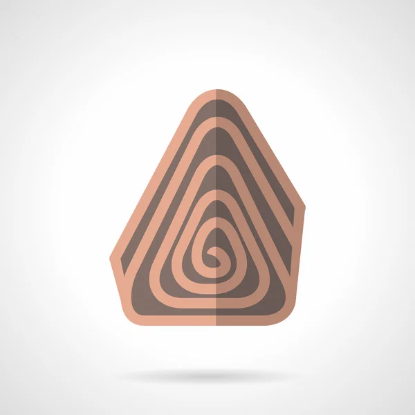 Dulce rollo de chocolate plano icono de vector de color — Vector de stock