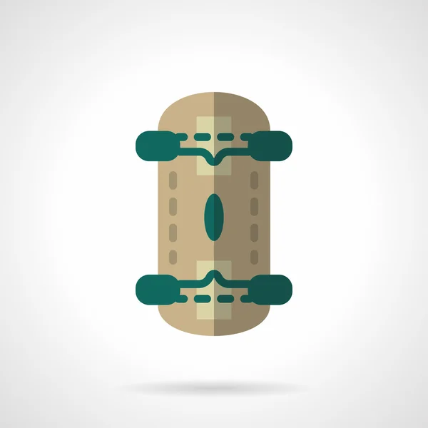 Skateboard platte kleur ontwerp vector pictogram — Stockvector