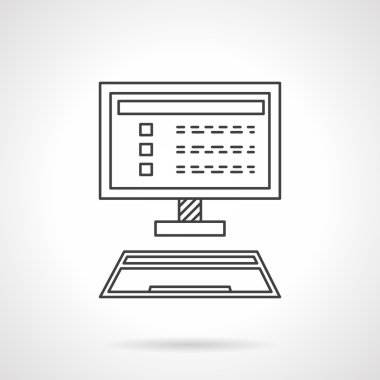 Online Pazarlama düz çizgi tasarım vektör simgesi