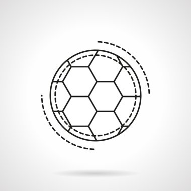 Futbol topu düz çizgi tasarım vektör simgesi