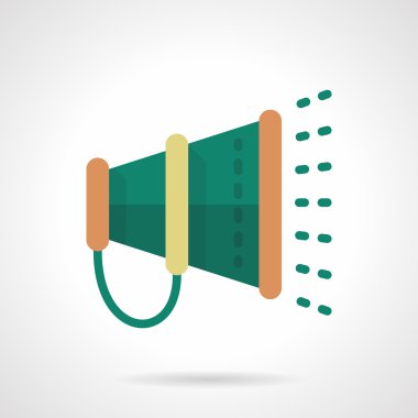 Yeşil megafon düz renk tasarım vektör simgesi