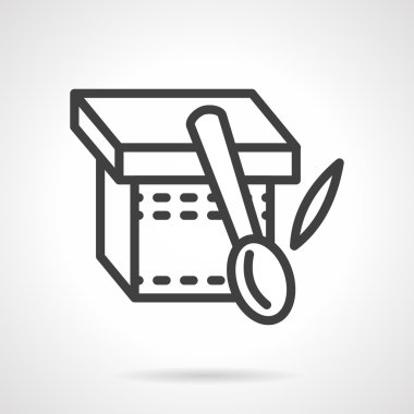 Organik krem siyah çizgi tasarım vektör simgesi