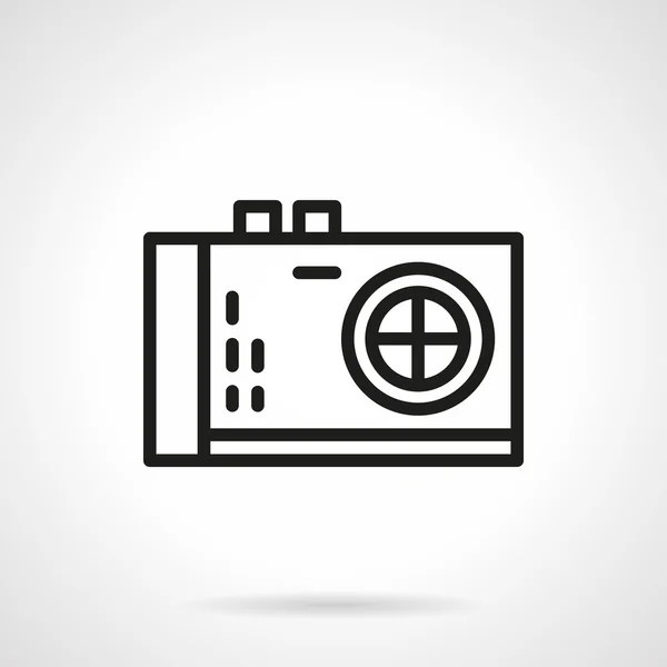 Photo camera black line design vector icon — Stock Vector