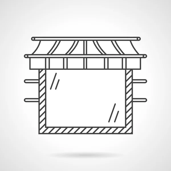 Vitrine de vidro ícone de vetor de design de linha plana — Vetor de Stock