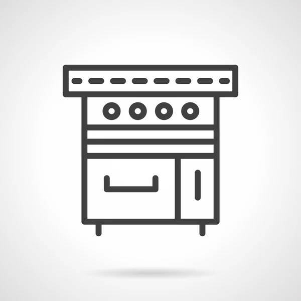 Cucina piano cottura linea nera icona vettoriale — Vettoriale Stock