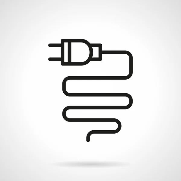 Cord with plug black line design vector icon — Stock Vector