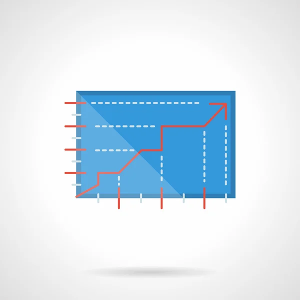 Growth graph flat color design vector icon — Stock Vector