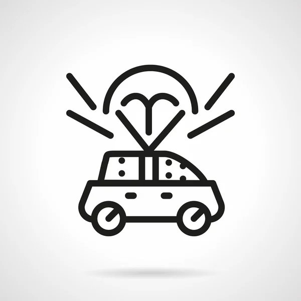 Auto insurance black line design vector icon — Stock Vector