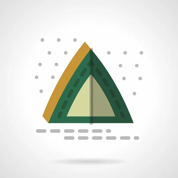 Green camping tent flat color design vector icon — Stock Vector