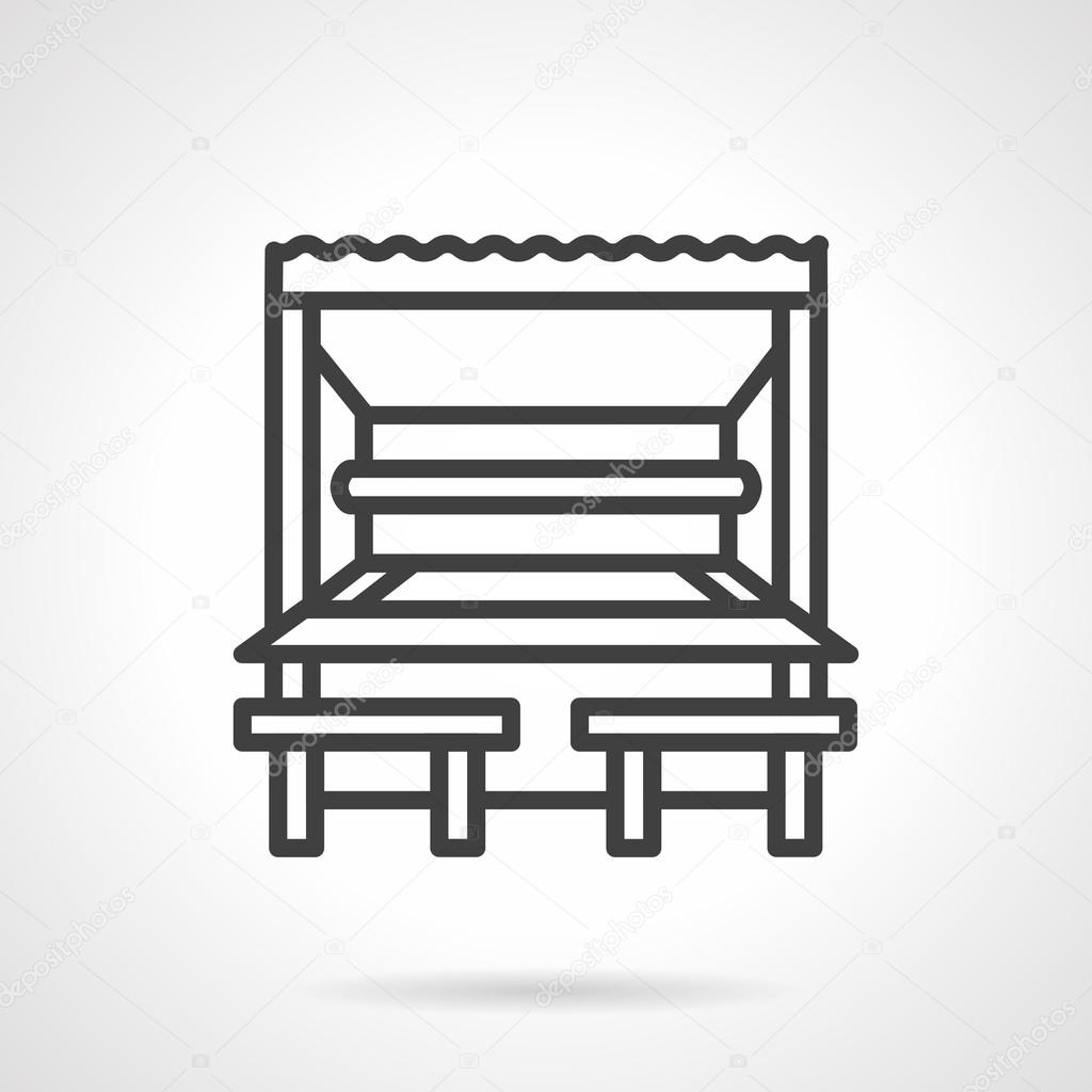 Park Cafe Black Line Design Vector Icon Stock Vector