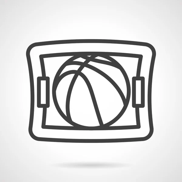 Baloncesto juego negro línea diseño vector icono — Archivo Imágenes Vectoriales