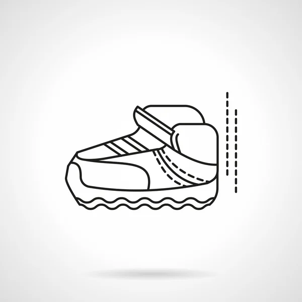 Solo zapatilla plana línea diseño vector icono — Vector de stock