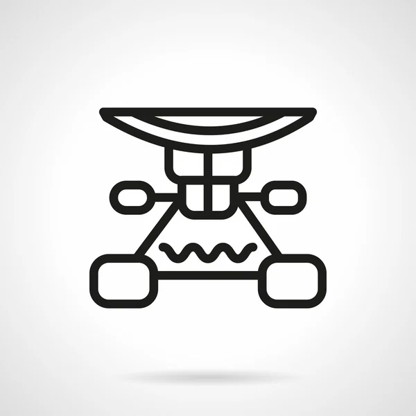 Longboard suspension black line design vector icon — Stockvector