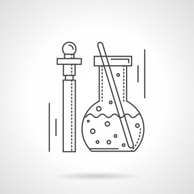 Pharmacology flat line design vector icon