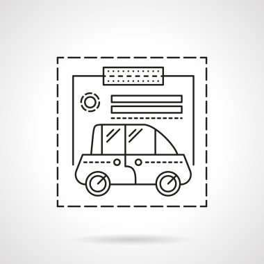 Car insurance flat line design vector icon