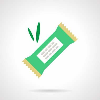 Vegan candy flat color design vector icon