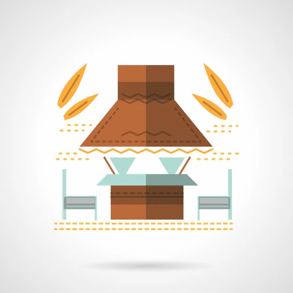 Outdoor cafe flat color design vector icon — Διανυσματικό Αρχείο