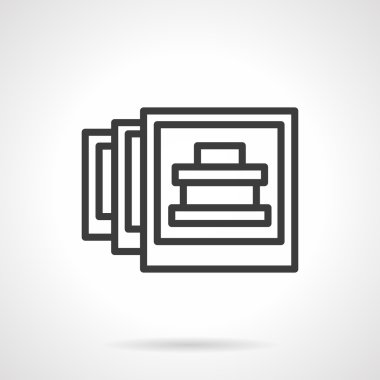 Seyahat fotoğraf siyah çizgi tasarım vektör simgesi