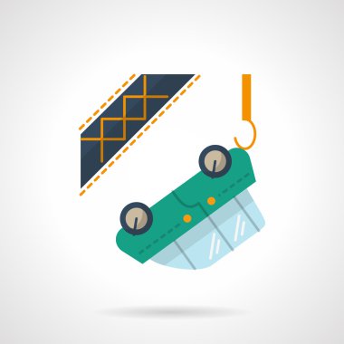 Araba çekme düz renk tasarım vektör simgesi