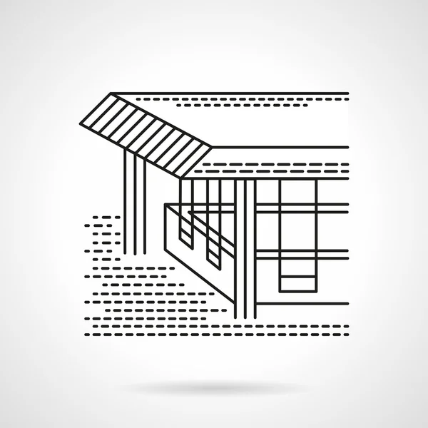 Conception de ligne plate icône vectorielle de terrasse côtière — Image vectorielle