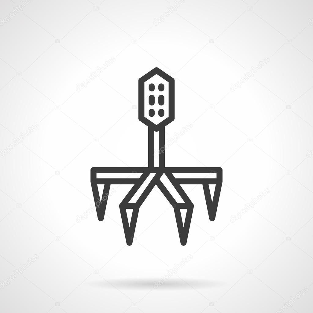 Line bacteriophage black line design vector icon