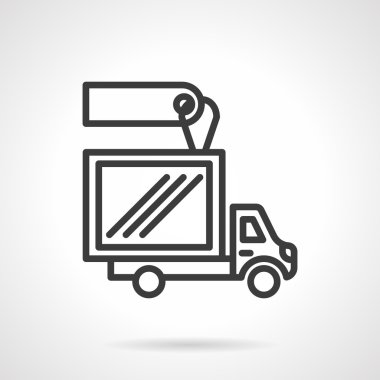 Etiket siyah çizgi tasarım vektör simgesi ile kamyon