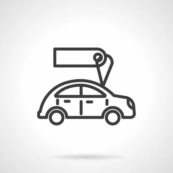 Used car sales black line design vector icon — Stock Vector