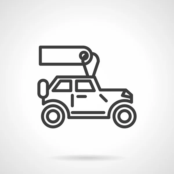 Automobiles for rent black line vector icon — Stock Vector