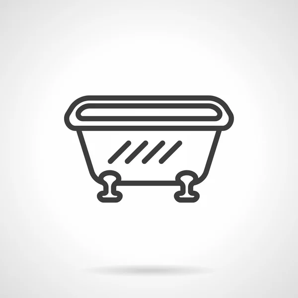 Ícone de vetor de design de linha preta banheira — Vetor de Stock