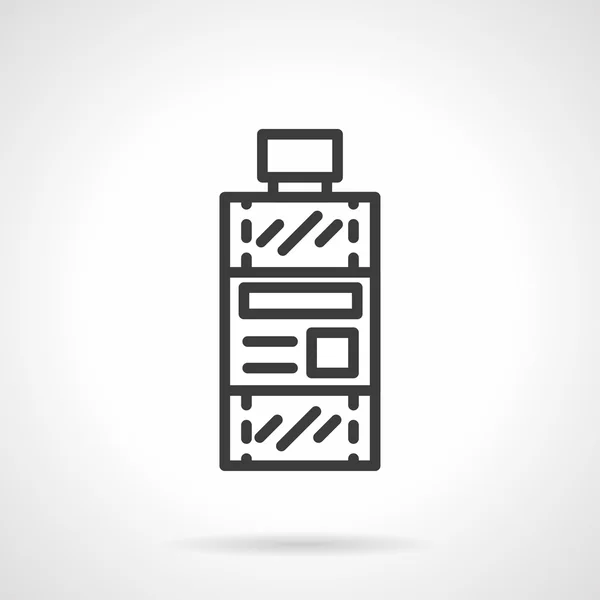 Bottle of solvent black line design vector icon — ストックベクタ