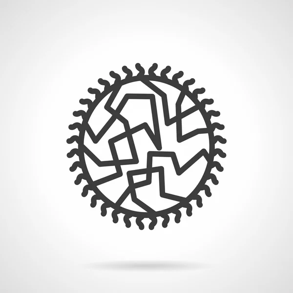 Viral infection black line design vector icon — Stok Vektör