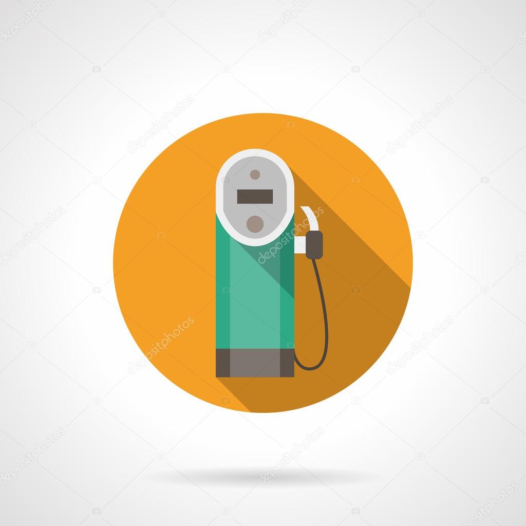 Color button for gas station. Flat vector icon