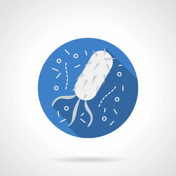 Bacteria structure blue round flat vector icon