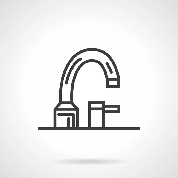Bathroom faucet black line design vector icon — ストックベクタ